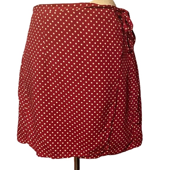 Somedays‎ Lovin’ Fearless Polka Dot Wrap Skirt Red White Size Medium - Picture 1 of 7